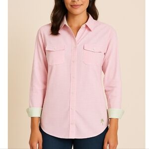 Lilly Pulitzer Resort Fit Gingham Check Button Down Shirt XS